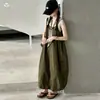 Conjunto de Falda con Tirantes Estilo Coreano Verde Militar Nuevo Verano 2026 para Niñas, Vestido Chaleco sin Mangas, Vestido con Tirantes