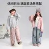 Conjunto de Otoño Pudding Haru para Niñas, Ropa Infantil Superior, Nueva Sudadera con Capucha y Encaje Estilo Otoño 2026 para Niños