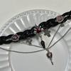 Collar Colgante de Calavera Corazón Hip-Hop de Moda para Mujer, Cadena de Clavícula Elegante y Única