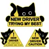 Pegatina Magnética Personalizada para Parachoques de Coche Reflectante Gatito de Dibujos Animados Bolsa Emocional Pegatina Magnética de Panal para Conductor Novato