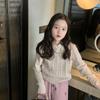 [En Stock Ropa Infantil 2025 Otoño e Invierno Estilo Coreano Niños y Niñas Elegante Suéter Pulóver Cuello Polo Niños Pequeños y Medianos Tejido