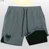 Pantalones de Playa Deportivos de Malla para Hombre Verano Doble Capa 2 en 1 Spider-Man Europeo y Americano Running Secado Rápido Impermeable