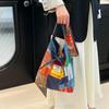 2025 Nova Bolsa Colete Patchwork Dupla Face Estilo Siamês Bolsa de Ombro Bolsa de Compras de Grande Capacidade Bolsa Tote