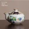 Conjunto de Chá de Viagem Lótus Azul e Branco Forno Ru Cerâmica Portátil de Alta Qualidade Kung Fu Copo Rápido Ao Ar Livre Um Bule Três Xícaras