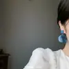 Brincos Acrílicos Manchas Azul Oceano Glacial Retrô 2025 Novos Tendência Brincos de Nicho Alto Padrão para Mulheres Versátil Mulheres