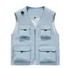 Chaleco Estampado Multibolsillos para Trabajo para Hombre, Chaleco Deportivo Delgado Transpirable para Exteriores, Chaleco de Talla Grande