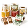 Etiquetas adesivas personalizadas para alimentos, à prova d'água, resistentes a óleo, resistentes a congelamento, adesivos para alimentos frescos, etiquetas para garrafas de molho de pratos prontos para assar