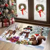 Novo best-seller transfronteiriço da Amazon: Capacho de veludo cristalino de Natal, resistente à sujeira e fácil de manter, adequado para entrada, banheiro e corredor