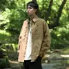 Nova camisa de manga longa para trabalho masculino de primavera e verão, jaqueta lavada estilo retrô americano, camisa casual de alta qualidade para casais, transfronteiriça