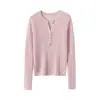 Estilo minimalista de 'dinero viejo'~ Suéter de punto Kangsai Ni 100% cachemira pura para mujer, 48 hilos, semi-cardado, con cuello de tijera