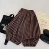 Pantalones Casuales Infantiles Mabao 2026 Otoño Nuevo Estilo Coreano Pantalones de Pierna Ancha Rayados Elegantes para Niños Pantalones Sueltos para Bebé