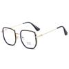 Gafas anti luz azul para mujer aro de metal montura grande adelgazantes protección contra radiación gafas lisas montura de gafas negra fabricante de monturas