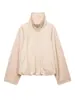 Popular chaqueta bomber de la marca Z en AliExpress, ropa de mujer transfronteriza, moda francesa, casual, estilo europeo y americano, blanco roto ZA