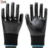 Guantes de Protección Laboral, Nitrilo, Resistentes al Aceite, Resistentes al Desgaste, Antideslizantes, Engrosados, Planos, de Medio Dedo, Recubiertos de Goma, para Trabajo, Industrial, Logística, Transfronterizo