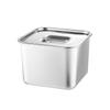 Taza Cuadrada No Magnética para Sabor Acero Inoxidable Frasco para Condimentos Engrosado y Profundizado Caja de Condimentos para Cocina Comercial Tienda de Té con Leche Cubeta Cuadrada con Tapa