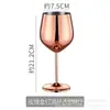 Copa de vino de acero inoxidable 304 de capa única de 500 ml, copa de vino tipo barril de gran capacidad colorida, resistente a caídas, con recubrimiento de cobre