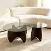 Mesa de centro pequena, forma simples e única, para sala de estar, uso doméstico, mesa lateral de sofá, mesas de varanda, mesa de centro redonda pequena minimalista italiana