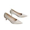 Salto alto branco cremoso feminino salto agulha primavera centímetro salto pequeno não cansado pés hospedando saia estilo francês pontudo sapatos únicos