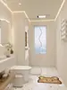 Mampara de baño onda de agua mampara de ducha pintura al óleo sobre cristal inodoro separación húmedo-seco pantalla de baño de olas