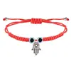 Pulseira Vermelha Ajustável de Origem Transfronteiriça Olho Grego Azul Mão de Hamsá Pulseira Turca de Amizade