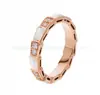 Versión Alta Anillo con Forma de Serpiente Baojia Abierto Ajustable Chapado Completo en Oro Rosa de 18K Anillo de Hueso de Serpiente Flexible de Primavera de Tres Anillos Versión Estrecha Ancha