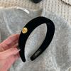 Diadema de Otoño e Invierno de Gama Alta Versátil para Mujer Accesorios para el Cabello Sencillos para Salir Diadema de Terciopelo Retro Elegante con Hebilla Dorada Tocado