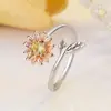 Moda Europea y Americana Anillo de Joyería de Plata Anillo de Margarita Nuevo Anillo de Margarita Pequeño Fresco para Mujer Elegante con Estilo