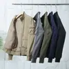 ¡Estilo Retro de Ropa de Trabajo! ¡Clásico Americano! Chaqueta de aviador casual de ajuste holgado para exteriores con múltiples bolsillos 9221