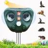 Repelente Multifuncional para Exteriores Alimentado por Energía Solar, Repelente Ultrasónico de Frecuencia Variable para Ratas, Repelente de Pájaros con Flash, Repelente de Serpientes, Repelente de Gatos y Perros