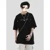 Camiseta Masculina de Verão Metersbonwe Nova Tendência Estilo Americano Estampa de Letras Gola Redonda Solta Respirável Manga Curta