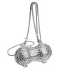 Mini Bolso Metálico Pequeño 2025 Moda Europea y Americana Tendencia Personalidad Chica Cadena Hombro Cruzado Bolso para Lipstick Accesorio