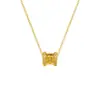Moda Lujo Ligero Versátil Colgante de Cintura Pequeña Zirconia Microincrustada Cadena Corta para Clavícula Elegante de Alta Gama Acero de Titanio Collar para Mujeres