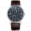 Venta al por mayor de fábrica Reloj Transfronterizo Vidrio de Luz Azul Colorido Reloj con Correa de Acero de Tres Ojos Reloj de Cuarzo para Hombre Regalo Reloj para Hombre
