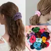 Elástico de veludo cor de doce, prendedor de cabelo feminino estilo francês vintage, anel de cabelo doce e versátil para coque, acessório de cabelo