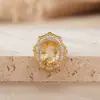 Anillo de Plata de Ley S925 con Piedra Natural de Color Amatista Citrino para Mujer, con un Toque Único y de Alta Gama, Popular en Transmisiones en Vivo y Ventas Transfronterizas