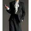 Elegante Blazer Largo Rayado de Fábrica con Solapas de Muesca para Hombres y Mujeres, Abrigo de Traje de Moda para la Temporada de Primavera