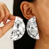 Pendientes de Moda Europeos y Americanos Estilo Ins, Tachuelas de Moda Pulidas Minimalistas, Clips para Orejas de Personalidad Retro de Alta Gama, Accesorios Simples para Orejas