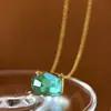 Collar Lipar Crystal Luz de Lujo Nicho Baoman Multicolor Corte Irregular Aguamarina Diseño Simple para Mujer