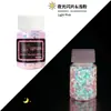 Polvo de Lentejuelas Luminosas con Brillo Transfronterizo 12 Colores Mezclados Polvo de Brillo Fluorescente Pegamento Flujo de Cáñamo DIY Lentejuelas Luminosas para Uñas