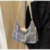 Bolsa de pano Bolsa de grande capacidade Verão feminino 2024 Novo estilo Bolsa de lona simples Bolsa transversal Bolsa preguiçosa Bolsa tote de viajante
