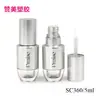 Novo tubo de 5ml de plástico prateado para líquido de crescimento de cílios, tubo vazio, frasco redondo de cola cosmética com cabeça de pincel de silicone