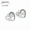 Accesorios de joyería de aleación para hacer uno mismo, accesorios de corazón, colgante de aleación retro Ud6