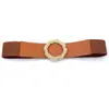 Cubierta de Cintura Ancha de Girasol Decorativa Versátil para Vestido Traje Cinturón Elástico Abrigo Suéter Accesorios Cinturón Ajustado a la Cintura con Hebilla Redonda