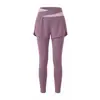 Conjunto Deportivo de Cintura Alta Cruzada Top Corto de Manga Larga Falda-pantalón Falsa de Dos Piezas Secado Rápido Correr Yoga Conjunto de Dos Piezas