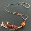 Colar de Tassel de Cabacinha de Laca Estilo Chinês Patrimônio Cultural Imaterial Corrente Longa para Suéter de Cabacinha de Laca Colar Elegante de Tassel Longo Venda por Atacado