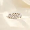 Anillo moderno estilo INS con incrustaciones de diamantes, acero de titanio con circonita microincrustada, anillo envolvente vintage coreano