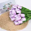 Flores Tulipán Artificiales de PU Mini Hidratantes Transfronterizos Flores Falsas Decoración del Hogar Adornos para Fotos Venta Directa de Fábrica