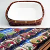 Cesta Quadrada de Bambu Trançado, Estilo Moderno para Servir Pratos, Cesta de Exposição para Pedidos e Apresentação de Pratos, Suporte de Exposição Aberto Cesta de Bambu
