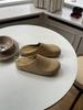 Pantuflas Estilo Birkenstock de Cuero Genuino Cerradas en la Punta Retro Feng Liya, Nuevo Modelo de Otoño, Sandalias Planas Perezosas Versátiles, Mules Medios Slip-On