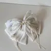 Presilha de Cabelo Azul Floral Fresca e Estilosa com Laço para Mulheres, Novo Prendedor de Rabo de Cavalo de Fita, Grampo Moderno para a Parte de Trás da Cabeça, Presilha de Tubarão